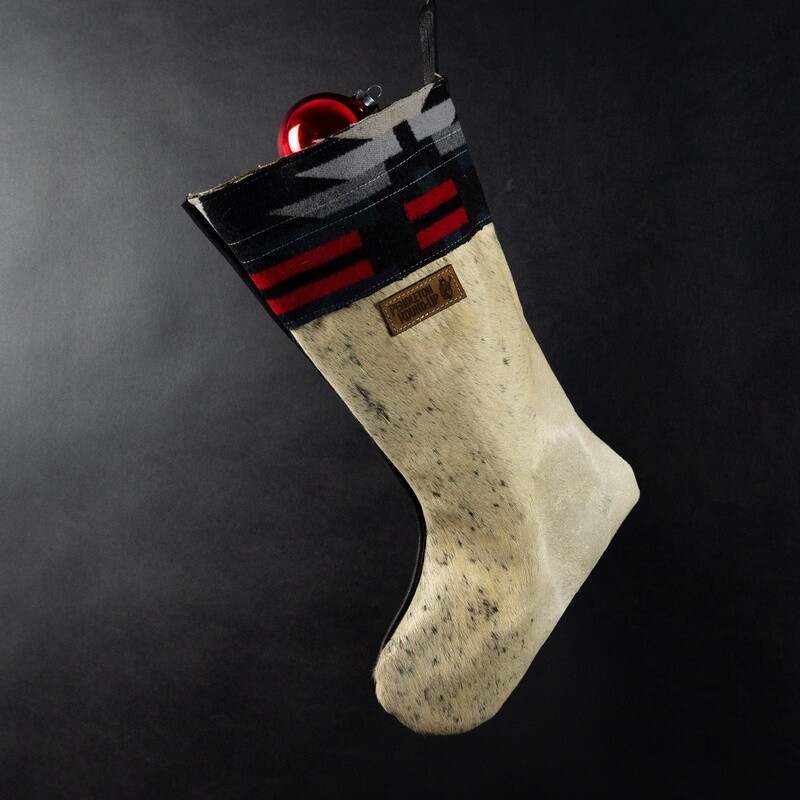 Pendleton Round-Up Red Cowhide Stocking