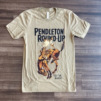 Men&#39;s Pendleton Round-Up Olive Green Full Color Bucking Horse Tee