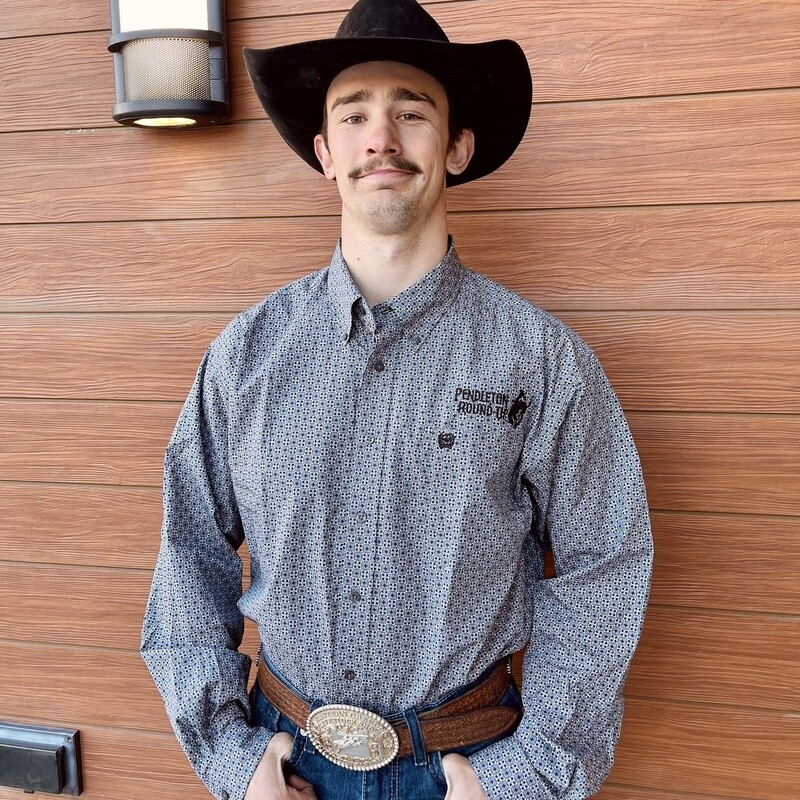 Men&#39;s Cinch Pendleton Round-Up Gray Floral Long Sleeve Button Up