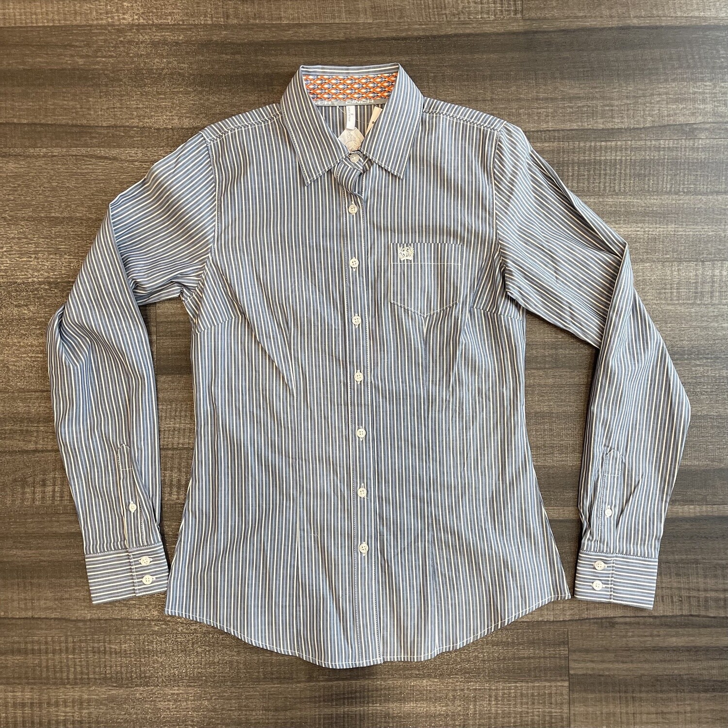 Ladies Cinch Pendleton Round-Up Blue and White Pinstripe Long Sleeve Button Up