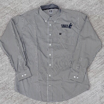 Men&#39;s Cinch Pendleton Round-Up Charcoal Tencel Long Sleeve Button Up