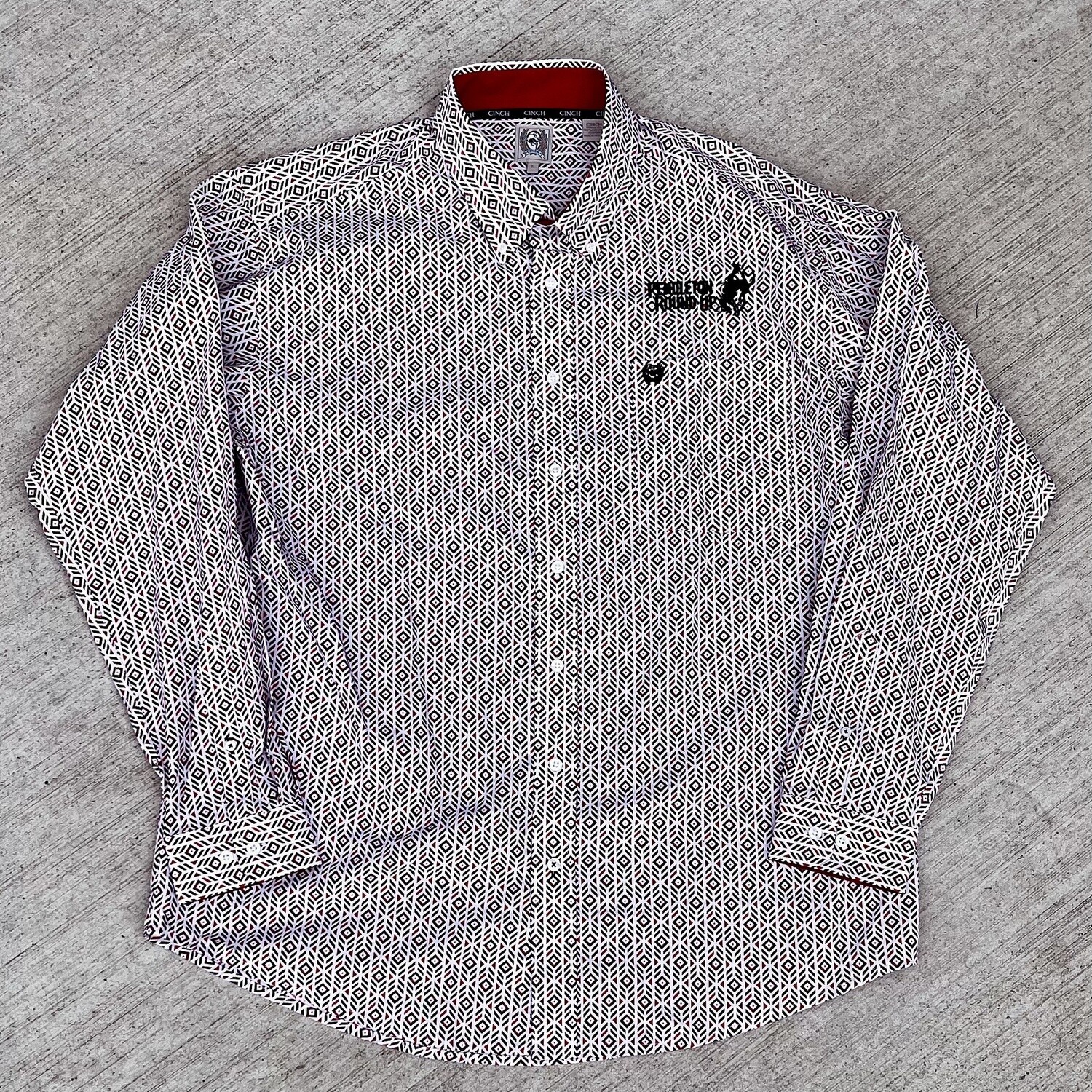 Men&#39;s Cinch Pendleton Round-Up White Diamond Long Sleeve Button Up