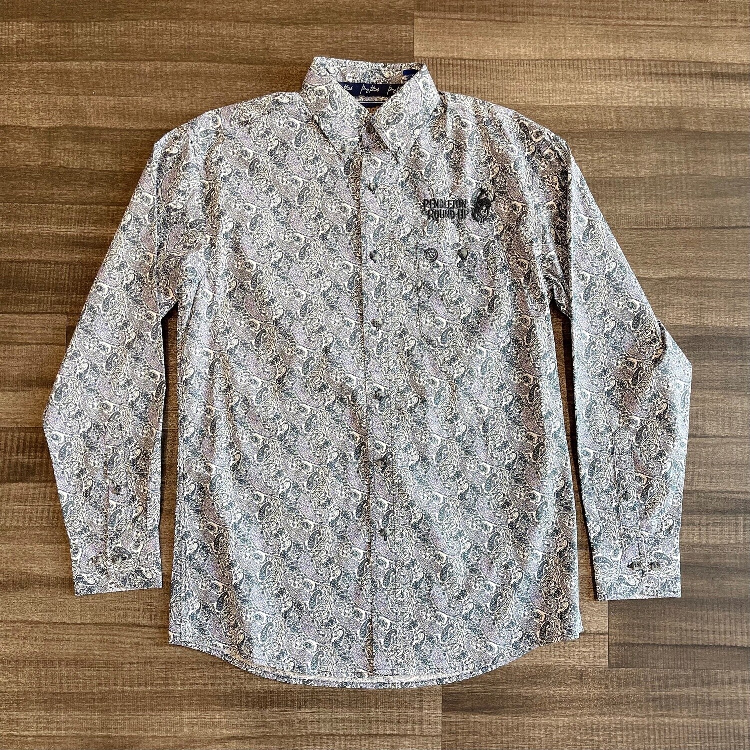 Men&#39;s Wrangler Pendleton Round-Up Purple Paisley Long Sleeve Button Up