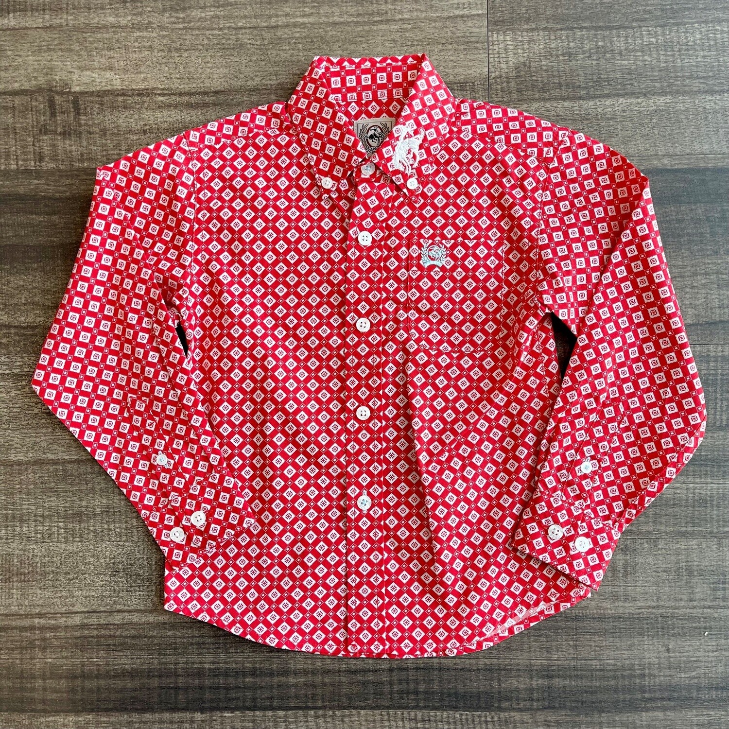Toddler Cinch Pendleton Round-Up Red Diamond Long Sleeve Button Up