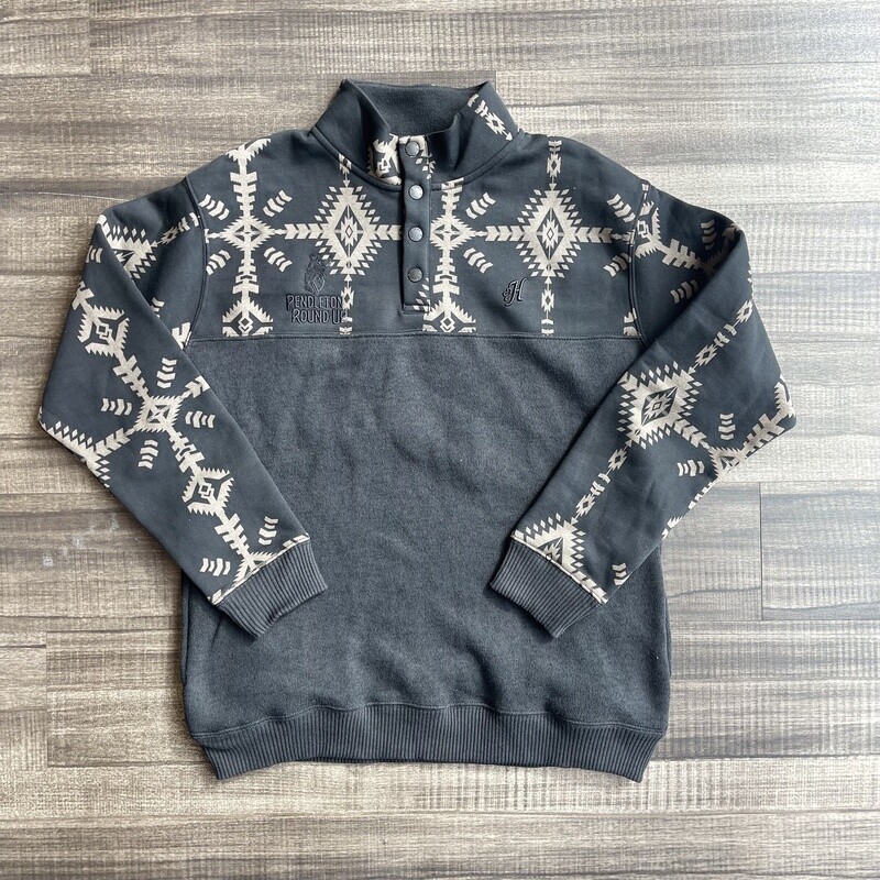 Men&#39;s Hooey Black/Brown Aztec Stevie 1/4 Snap Pullover