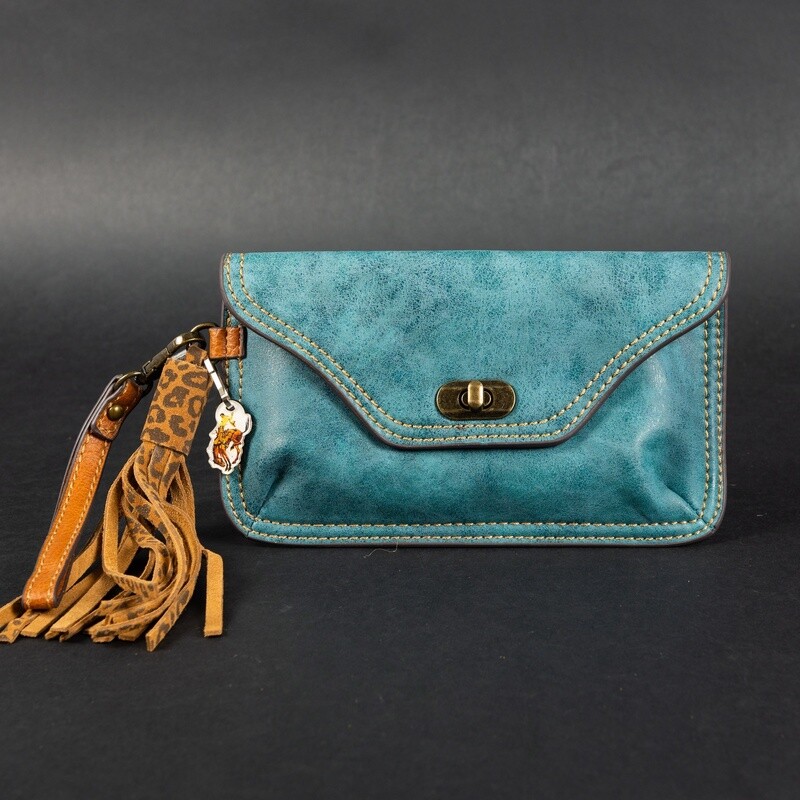 Pendleton Round-Up Catchfly Studio Wristlet/Crossbody- Turquoise