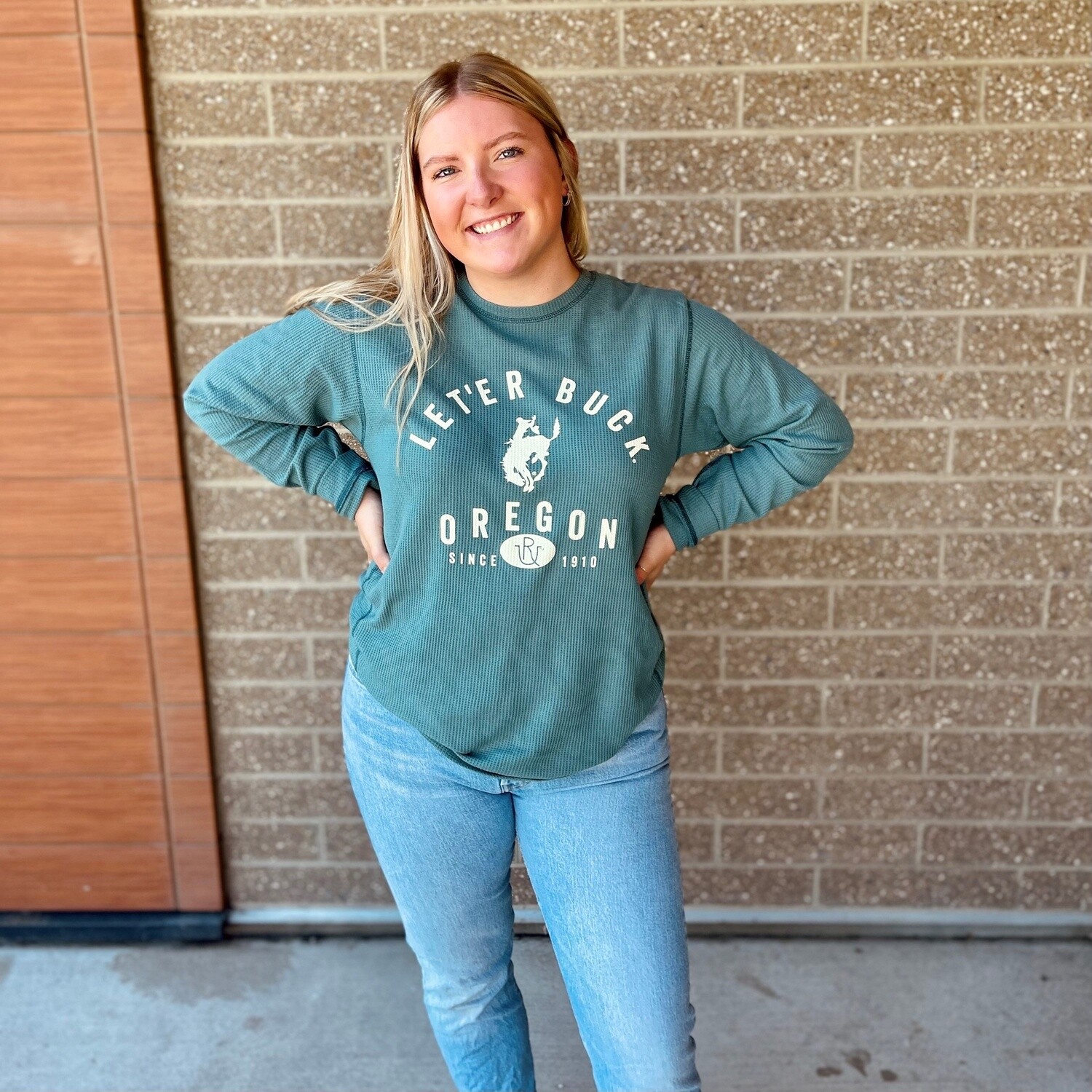 Unisex Pendleton Round-Up Waffle Long Sleeve Crew