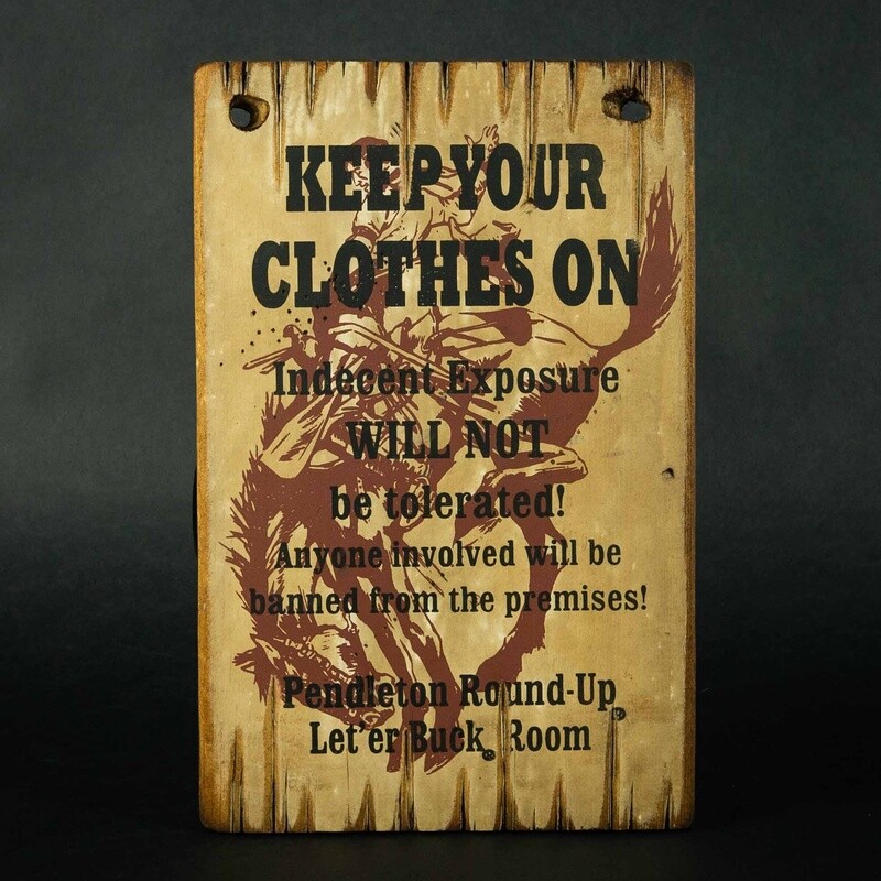 Pendleton Round-Up Let &#39;er Buck Room Wooden Sign