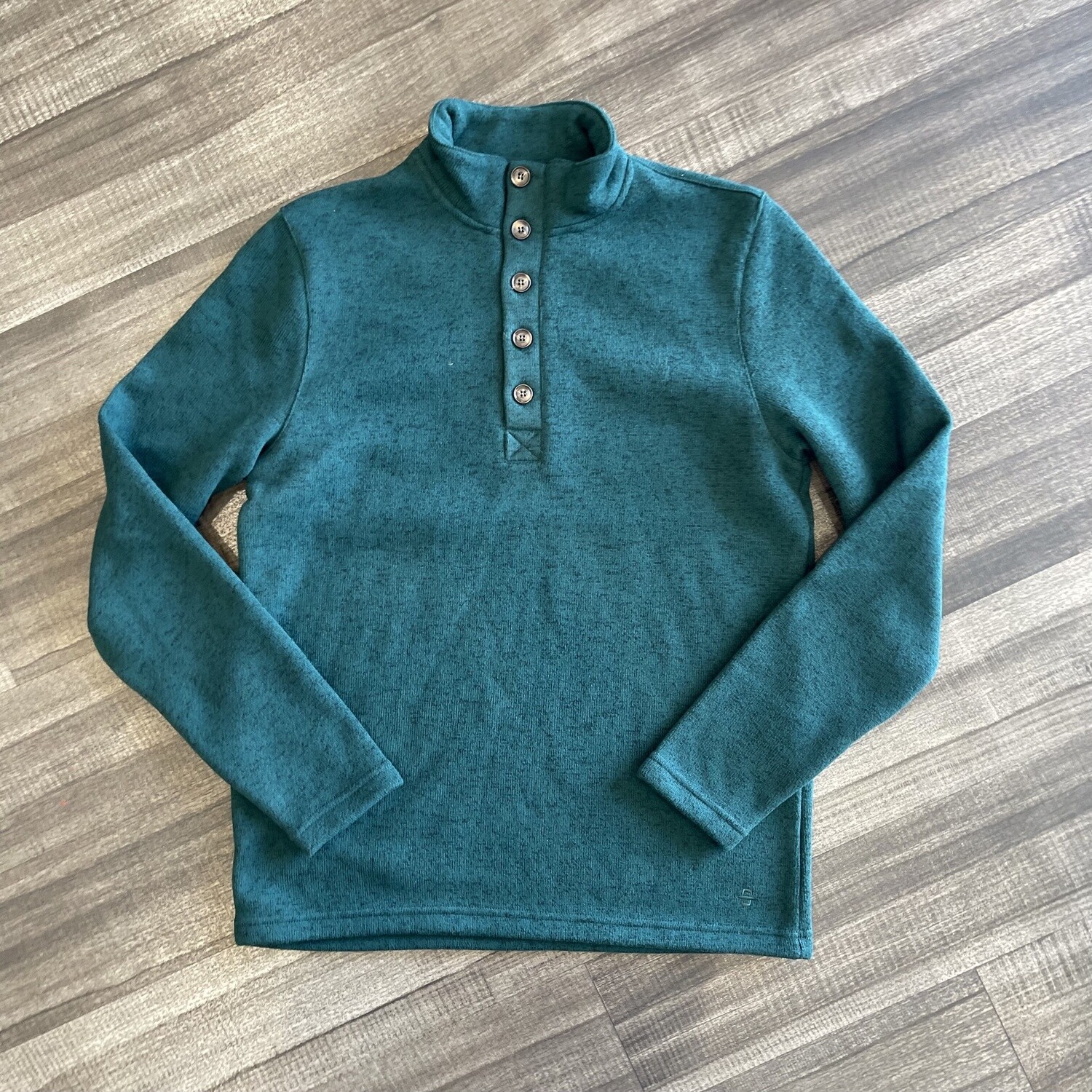 Men&#39;s Stetson Pendleton Round-Up Emerald Green 1/4 Button Knit Sweater, size: S