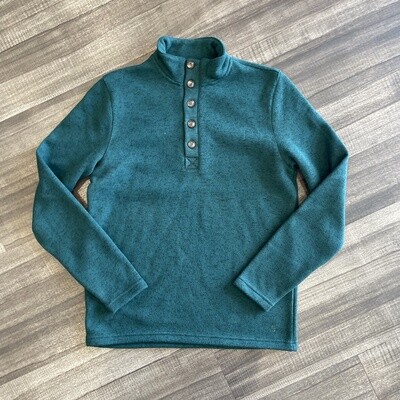 Men&#39;s Stetson Pendleton Round-Up Emerald Green 1/4 Button Knit Sweater
