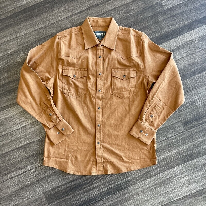 Men&#39;s Outback Pendleton Round-Up Burnt Orange Long Sleeve Snap