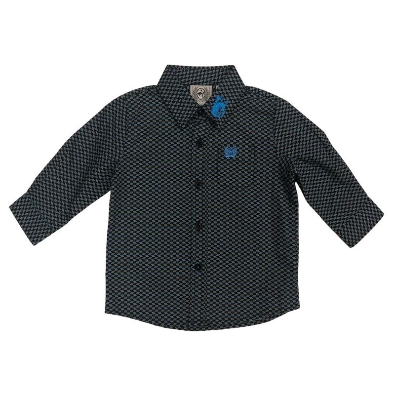 Infant Cinch Pendleton Round-Up Navy Diamond Long Sleeve Button Up