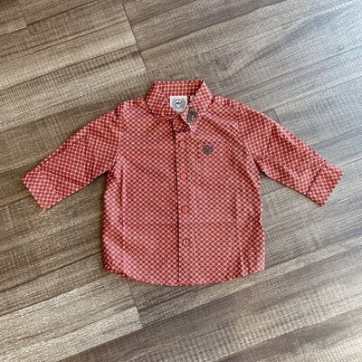 Infant Cinch Pendleton Round-Up Red Geo Long Sleeve Button Up
