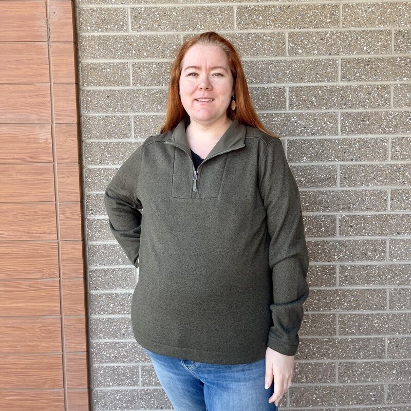 Ladies Cinch Pendleton Round-Up Olive 1/4 Zip Pullover