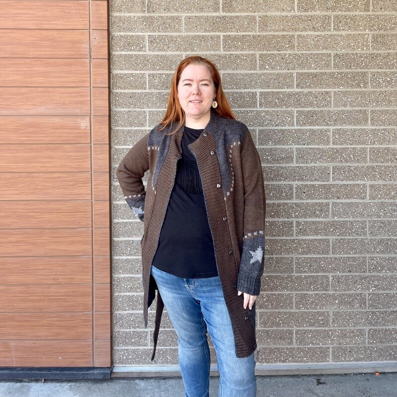 Ladies Stetson Pendleton Round-Up Steer Head Cardigan