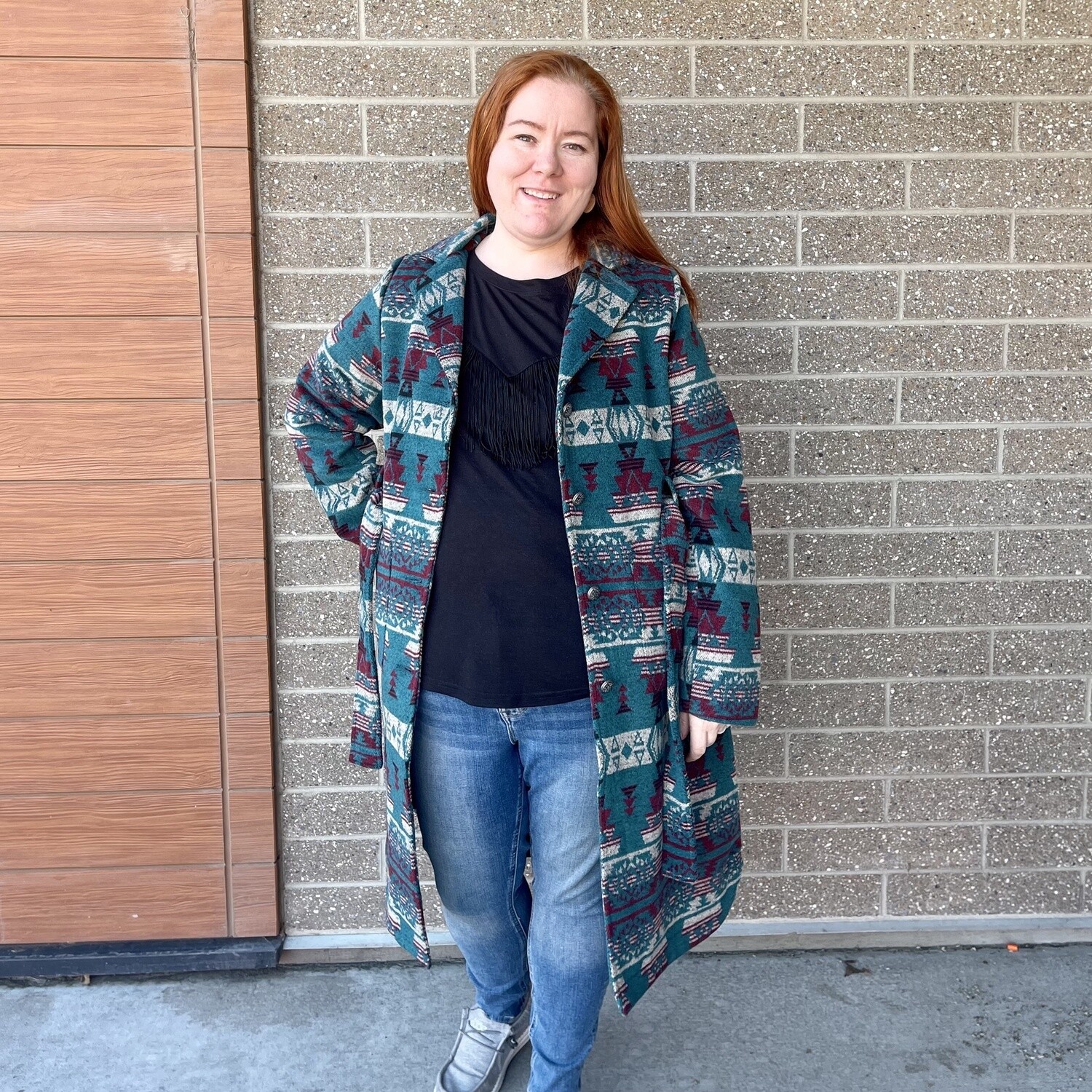 Ladies Outback Pendleton Round-Up Teal Brooklyn Jacket