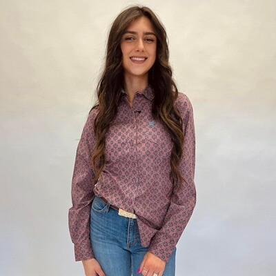 Ladies Cinch Pendleton Round-Up Mauve Long Sleeve Button Up