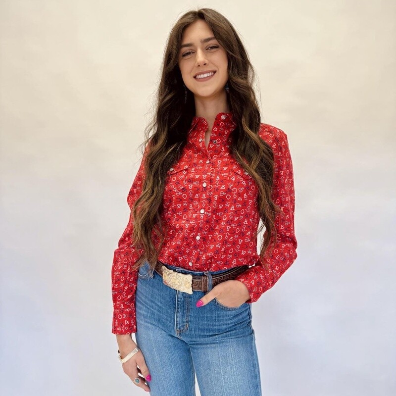 Ladies Cruel Pendleton Round-Up Branded Long Sleeve Snap