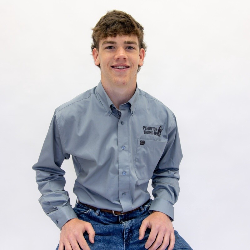 Men&#39;s Cinch Pendleton Round-Up Solid Gray Long Sleeve Button Up