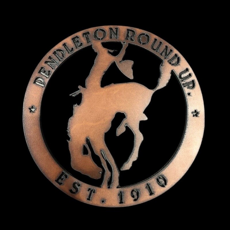 Pendleton Round-Up Metal Circle Sign