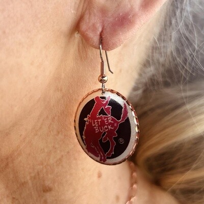 Pendleton Round-Up Pink Bronco Copper Earrings