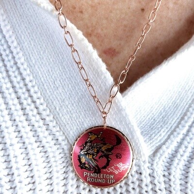 Pendleton Round-Up Pink Full Color Copper Necklace