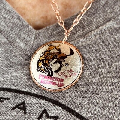 Pendleton Round-Up Round Full Color Copper Necklace