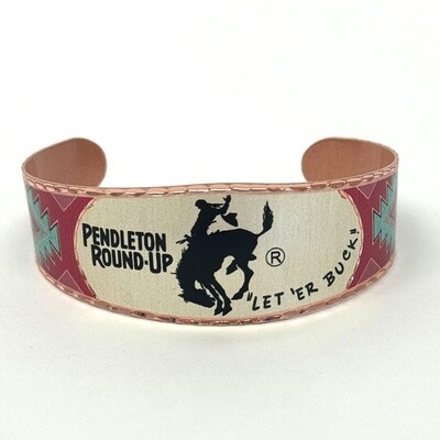 Pendleton Round-Up Southwest Bronco Wide Copper Bracelet