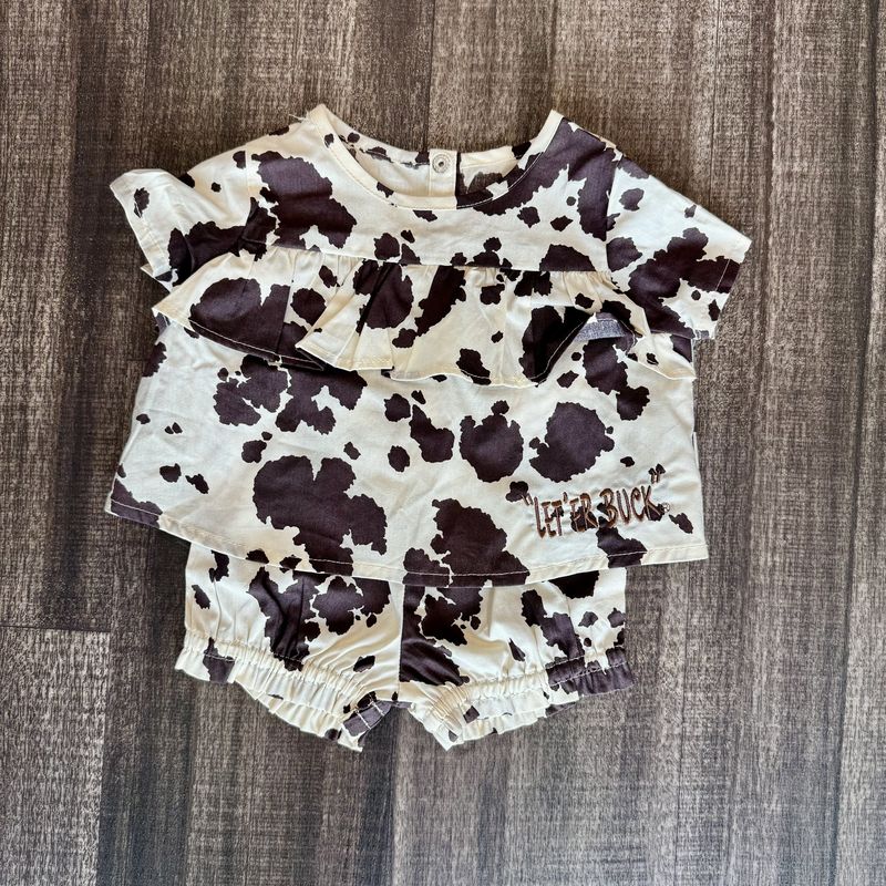 Infant Girls Wrangler Pendleton Round-Up Cow Print Bloomer Set