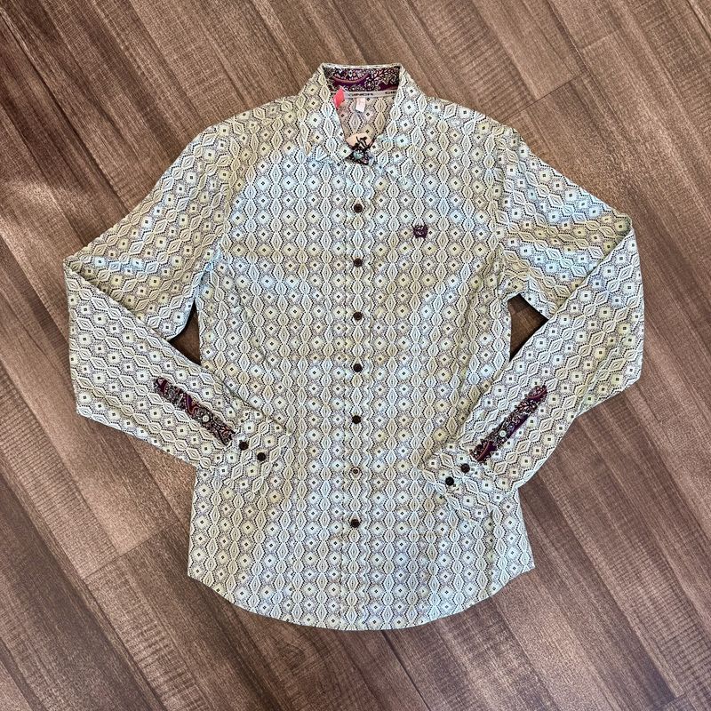 Ladies Cinch Pendleton Round-Up Teal and Purple Long Sleeve Button Up