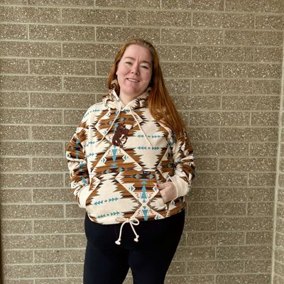 Ladies Wrangler Pendleton Round-Up Tan Hoodie