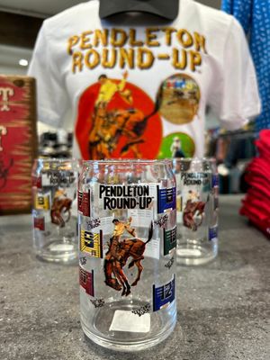 Pendleton Round-Up Chutes Soda Can Glass