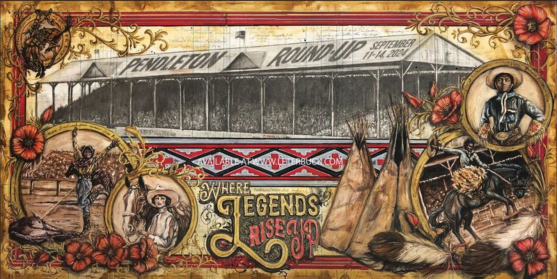 Official 2024 Pendleton Round-Up Poster by Michelle Hopper