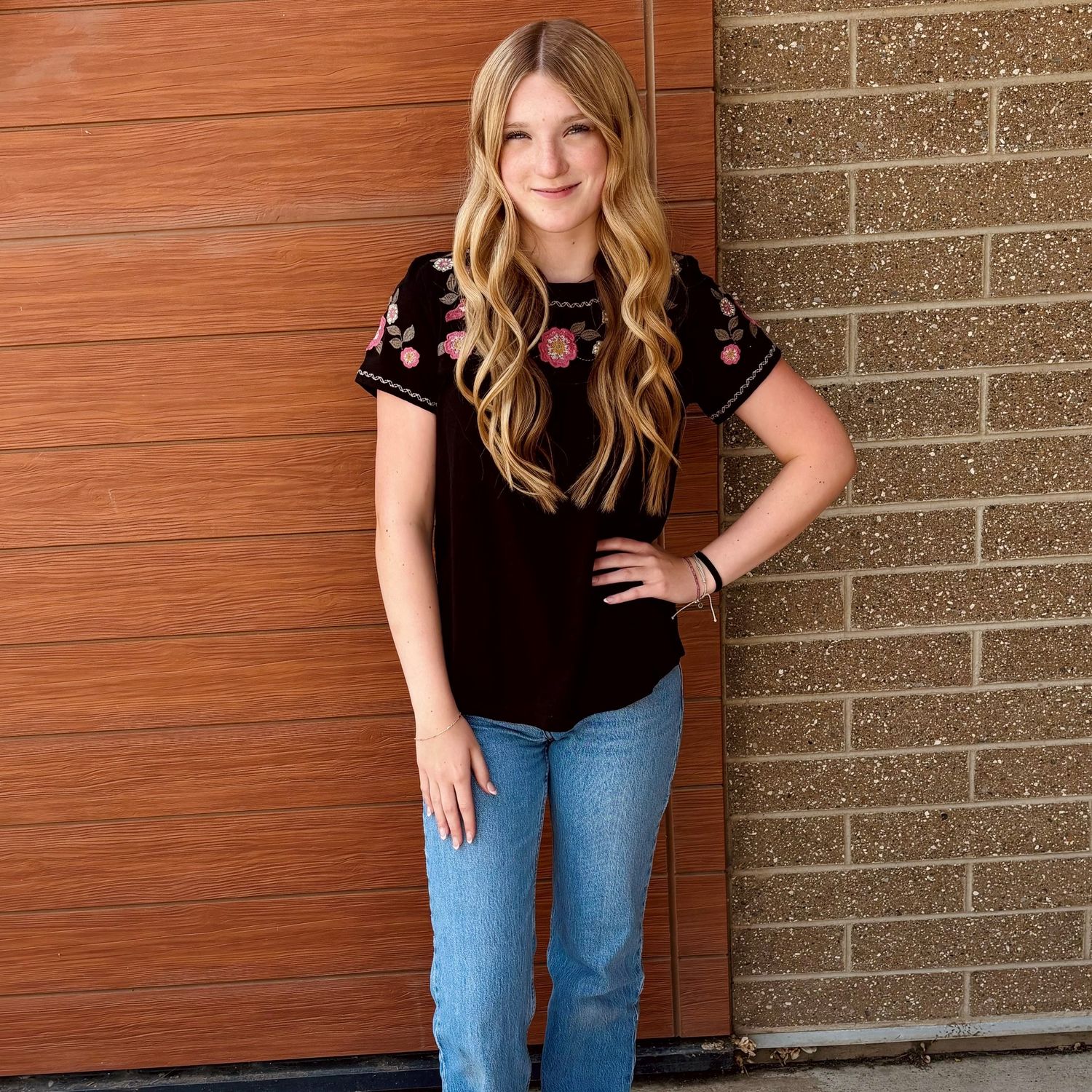 Ladies Roper Pendleton Round-Up Flower Peasant Tee
