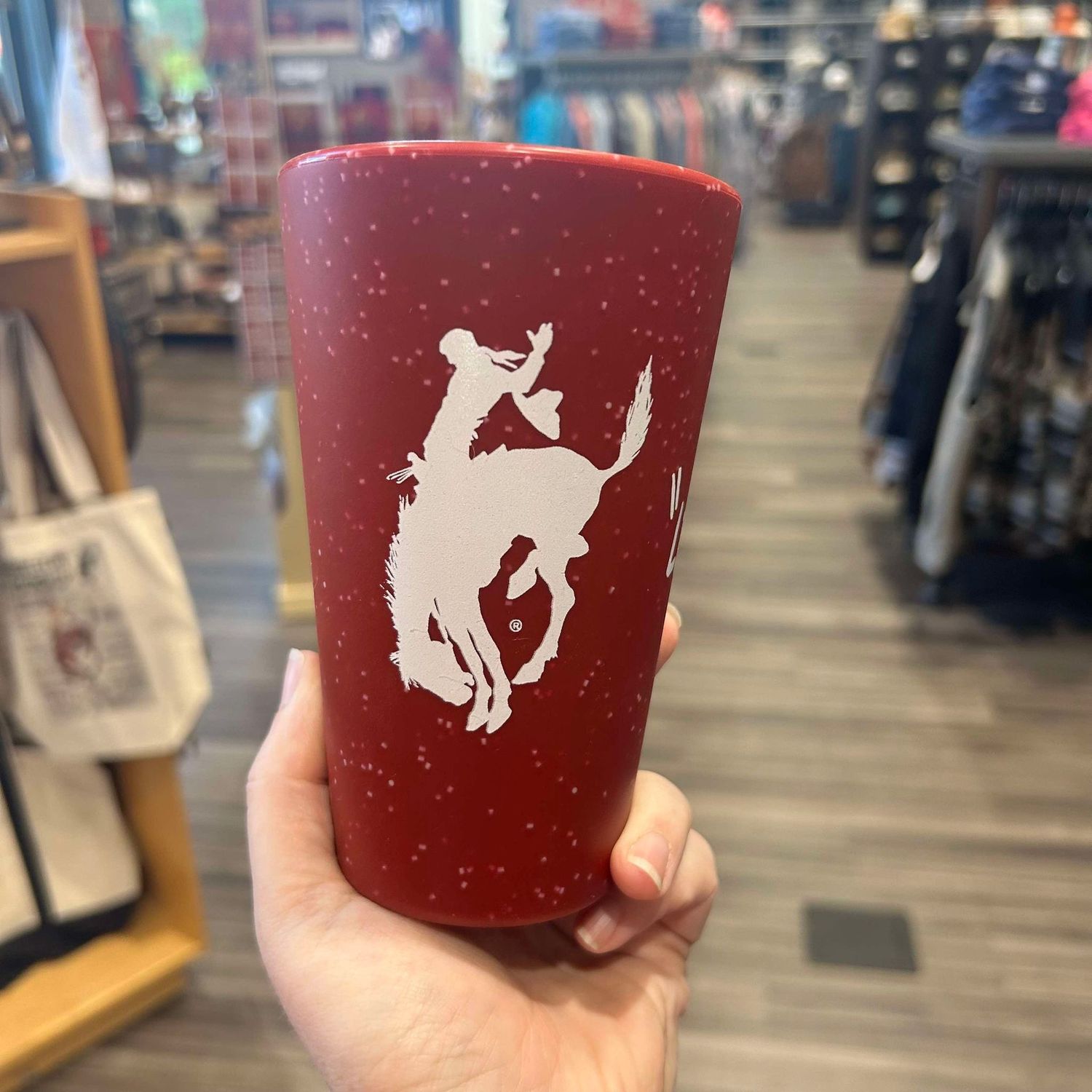 Speckled Red Pendleton Round-Up Silipint Glass