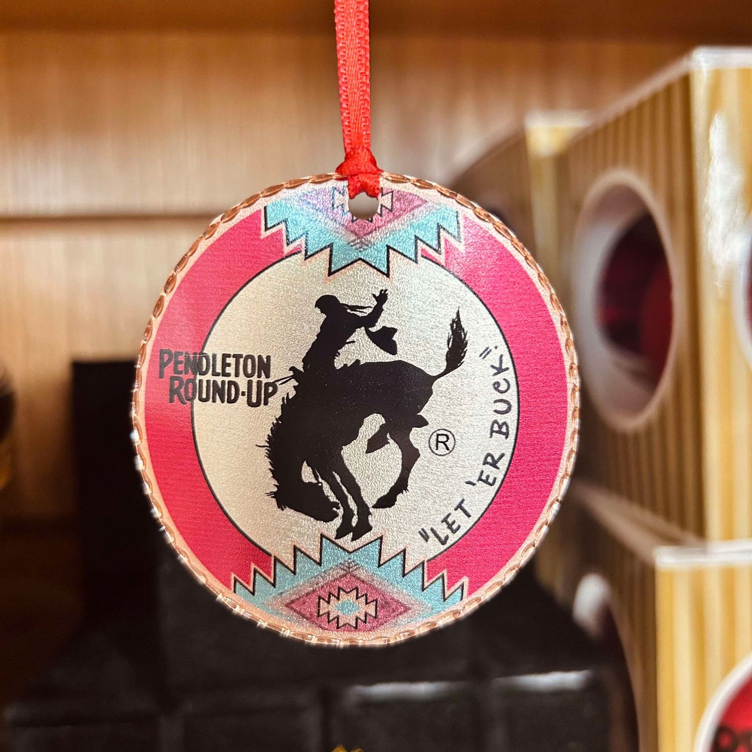 Pendleton Round-Up Southwest Bronco Copper Ornament