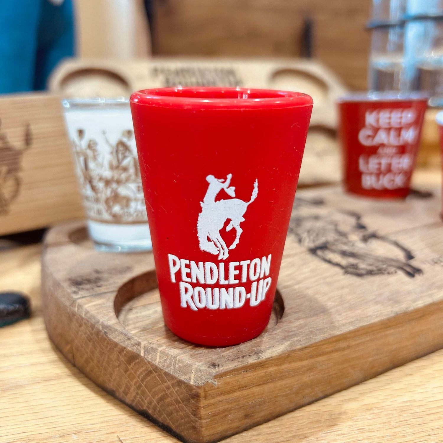 Pendleton Round-Up Red Silipint Silishot Glass