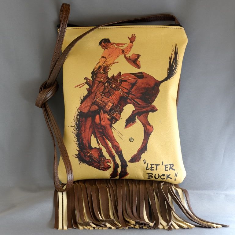 Tan Pendleton Round-Up Cross Body Purse w/ Fringe