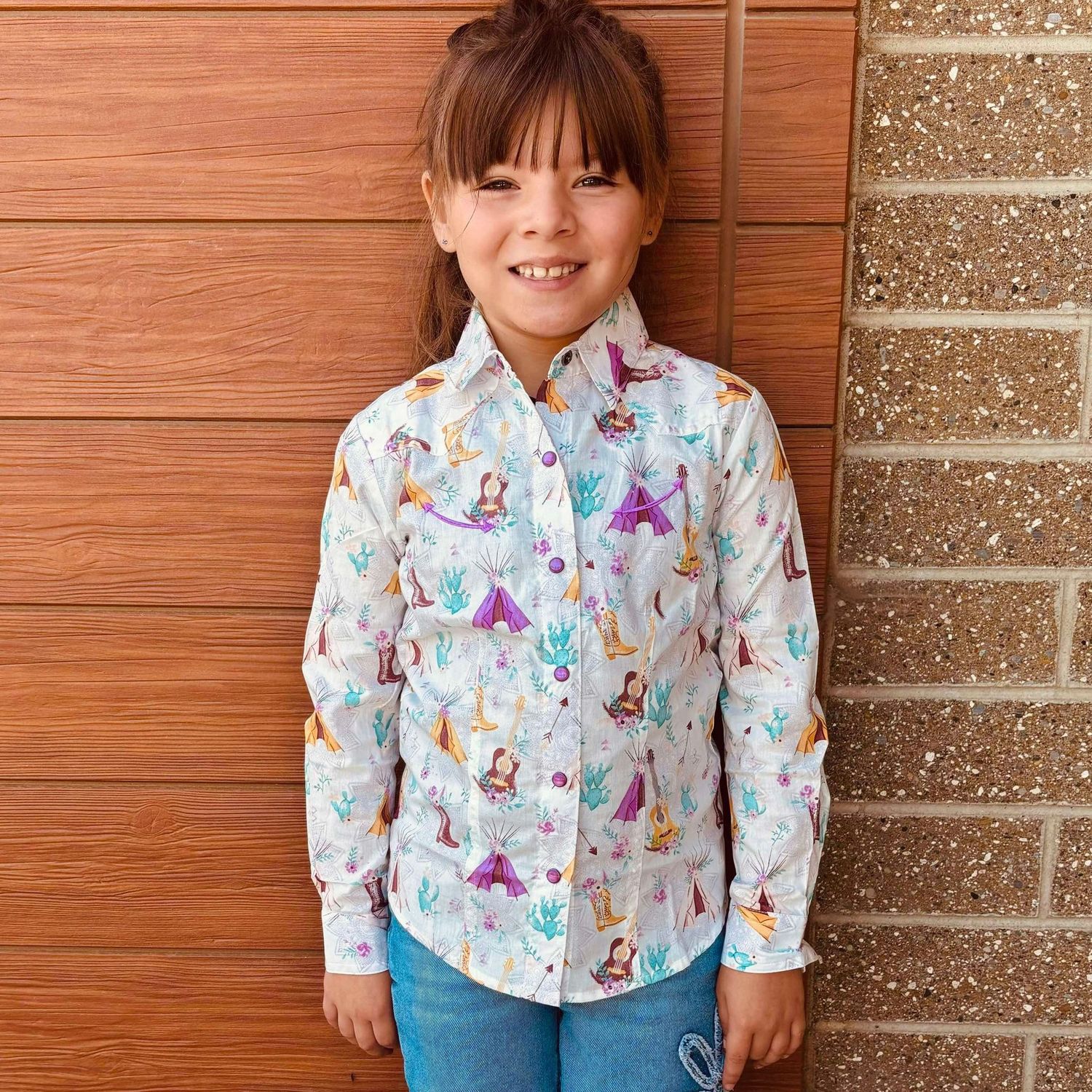 Youth Cruel Girls Pendleton Round-Up Western Print Long Sleeve Snap