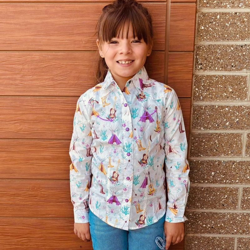 Youth Cruel Girls Pendleton Round-Up Western Print Long Sleeve Snap