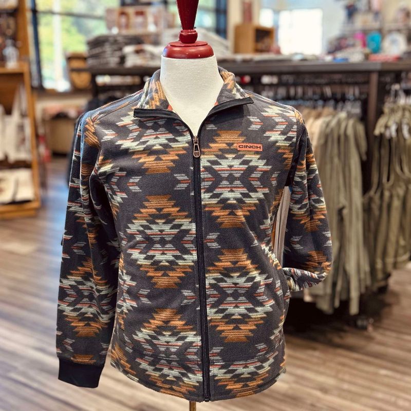 Ladies Cinch Pendleton Round-Up Navy Full Zip Fleece