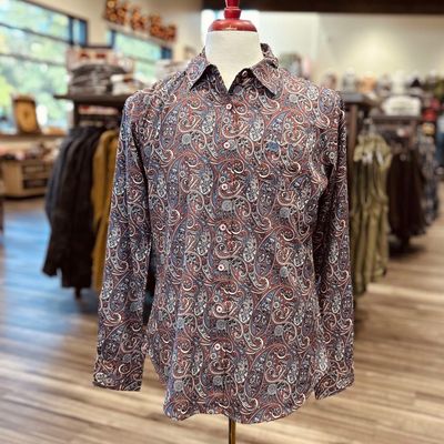 Ladies Cinch ArenaFlex Pendleton Round-Up Burgundy Paisley  Long Sleeve Button Up