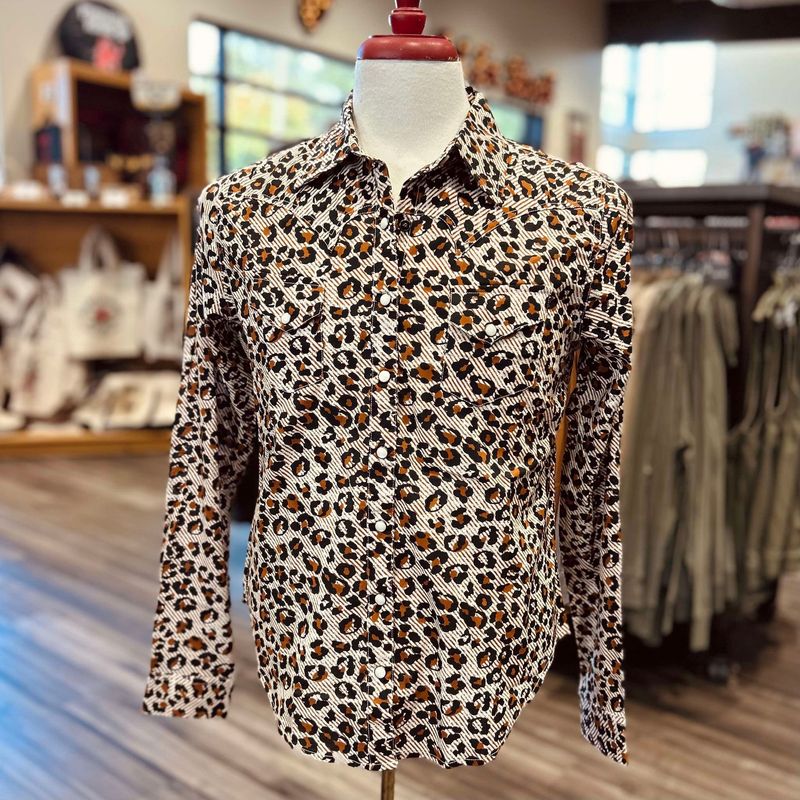 Ladies Cruel Pendleton Round-Up Cheetah Long Sleeve Snap