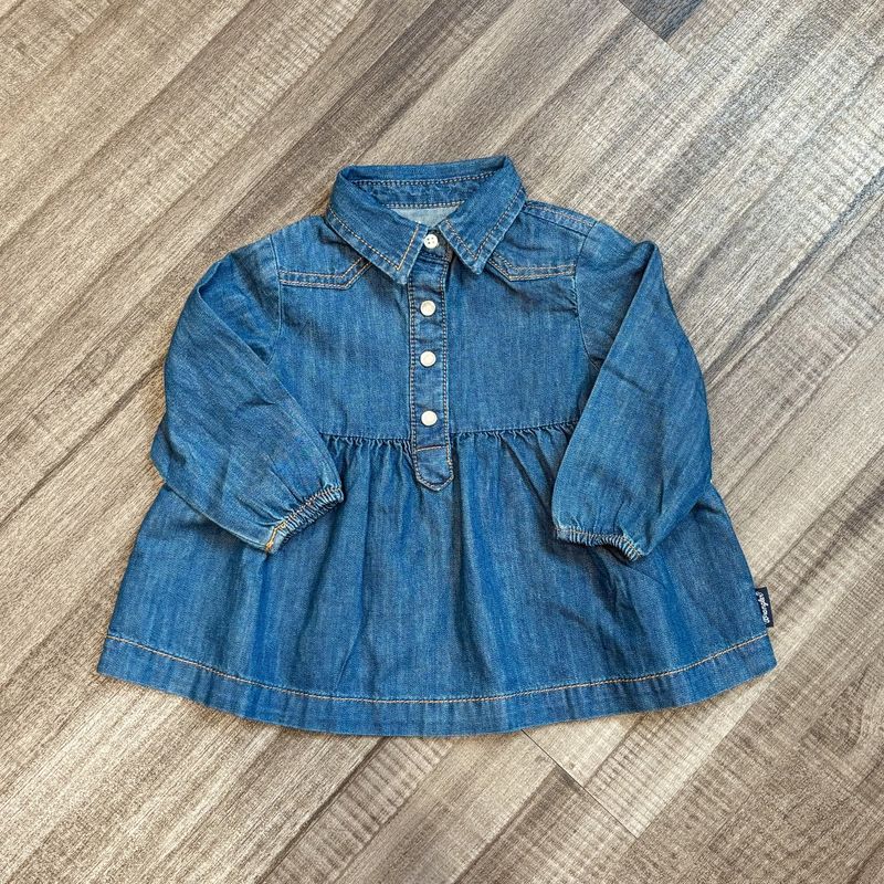 Infant Wrangler Pendleton Round-Up Denim Long Sleeve Dress