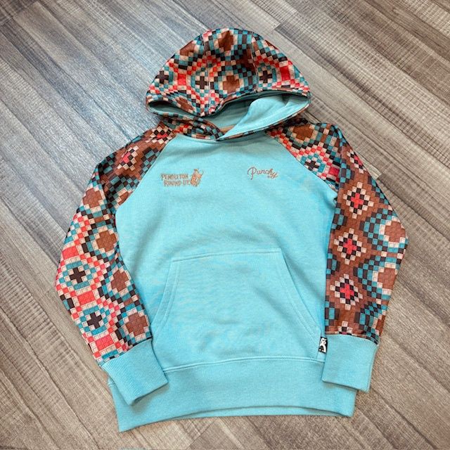 Youth Hooey Pendleton Round-Up Turquoise Punchy Hoodie