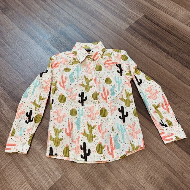 Youth Cruel Girls Pendleton Round-Up Cactus Long Sleeve Button Up