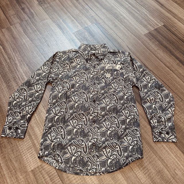 Youth Cinch Pendleton Round-Up Gray Paisley Long Sleeve Button Up