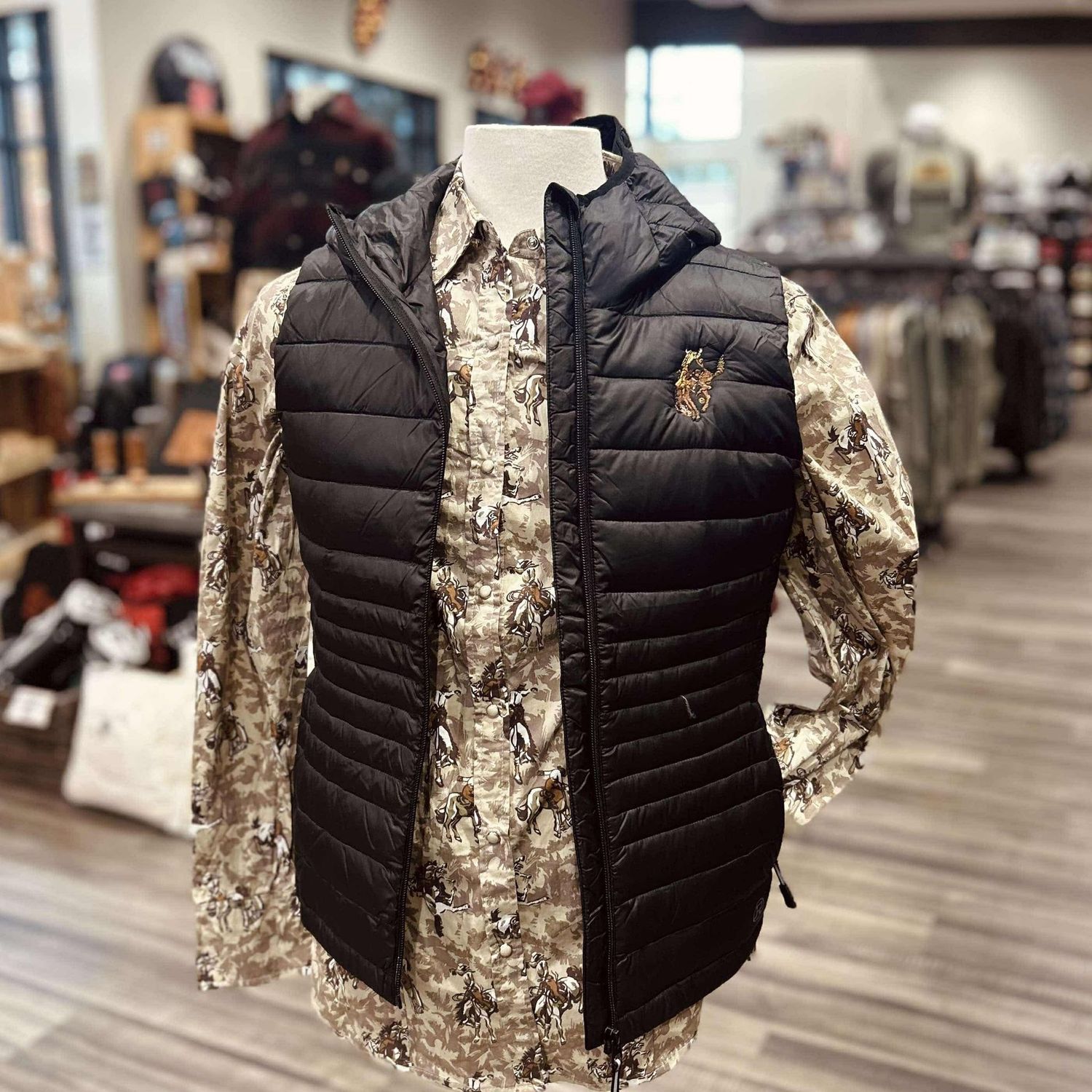 Ladies Roper Pendleton Round-Up Hooded Puffer Vest