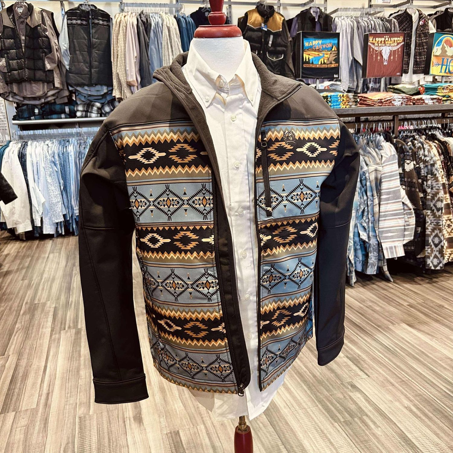 Men&#39;s Cinch Pendleton Round-Up Blue Aztec Bonded Jacket