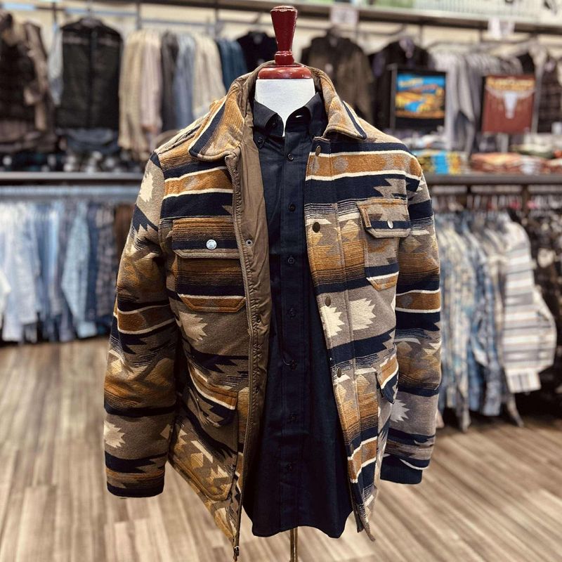 Men&#39;s Cinch Pendleton Round-Up Brown Aztec Frontier Coat